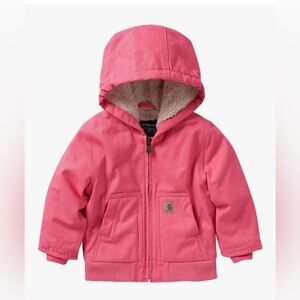 Carhartt pink Sherpa hooded coat 3t